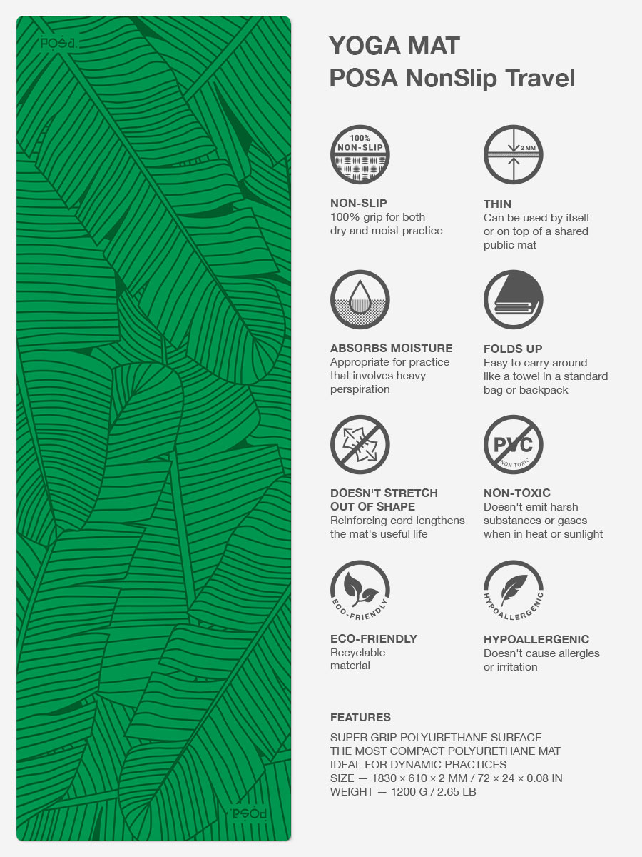 NonSlip Travel Green Leaves